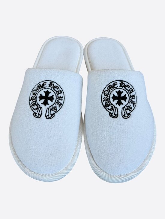 Chrome Hearts White & Black Horseshoe Logo Slippers main image 4